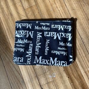 MaxMara Navy and White Logo Toiletry Bag